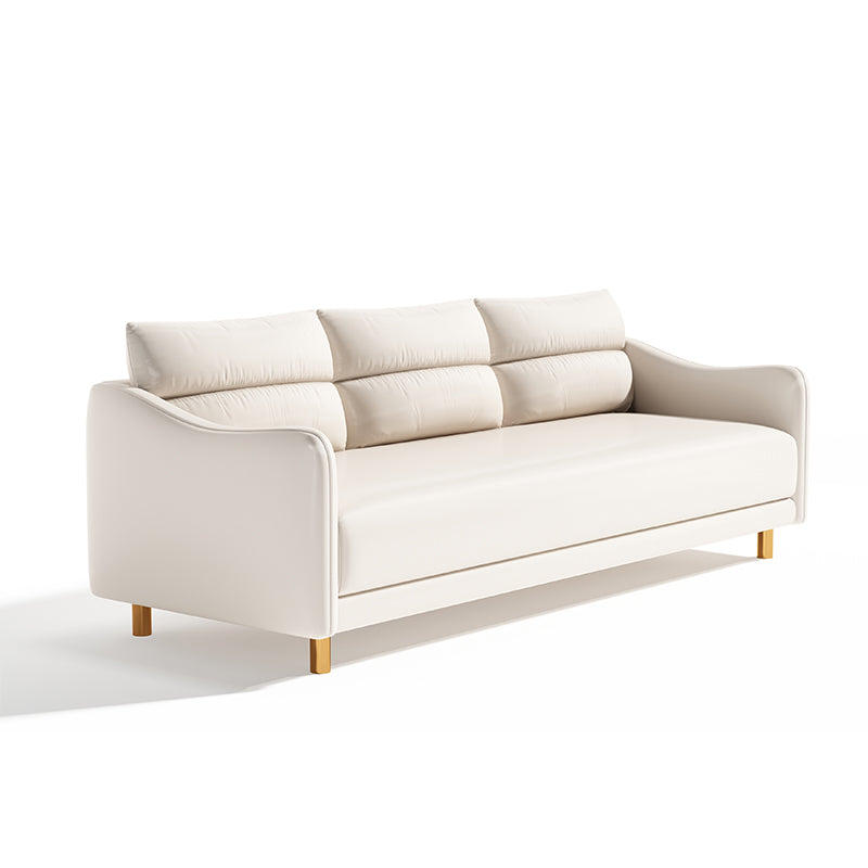 Stylish Techno Fabric Sofa - Available in Orange, Off White, Khaki, Black, Light Gray, and Dark Blue with Wood Accents qm-16