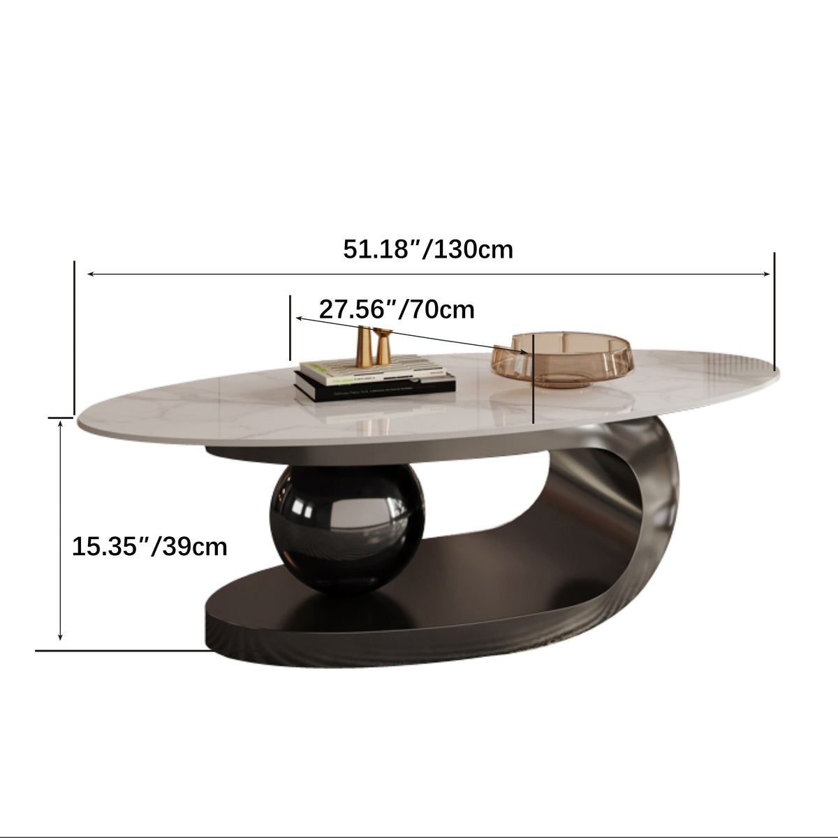 Luxurious Ceramic Sintered Stone Tea Table with Stainless Steel Base - Modern Elegance for Your Living Room fdl-2595