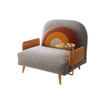 Modern Minimalist Sofa Bed - Ash Wood & Leathaire Upholstery for a Stylish Living Space hns-4131