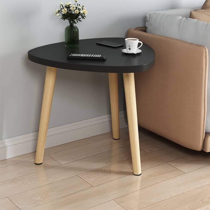 Elegant Solid Wood Tea Table – Modern White, Natural, & Black Design fxjc-919