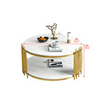 Stylish Round Tea Table with Tempered Glass & Sintered Stone - Modern Centerpiece for Your Living Room hyq-4420