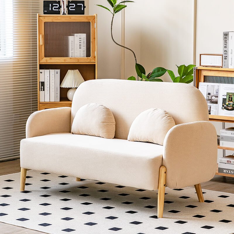 Stylish Cotton Corduroy Sofas: Khaki, Pink, Dark Green, Red & More – Premium Comfort in Techno Fabric jy-117