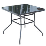 Stylish Modern Table with Black Glass Top and Durable Brown Steel Frame zy-268
