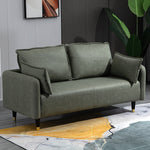 Contemporary Multi-Color Fabric Sofa in Mint Green, Light Gray, Orange, Blue, and Red with Wood Accents yr-120
