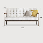 Modern Ash Wood Faux Leather Sofa - Sleek Black, Light Brown & Gray Design fcp-1304