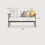 Modern Ash Wood Faux Leather Sofa - Sleek Black, Light Brown & Gray Design fcp-1304