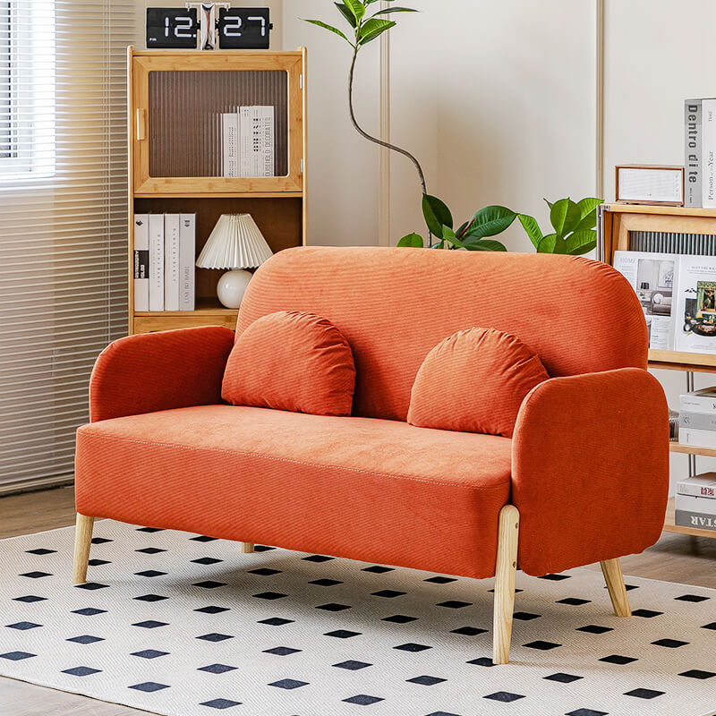 Stylish Cotton Corduroy Sofas: Khaki, Pink, Dark Green, Red & More – Premium Comfort in Techno Fabric jy-117