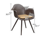 Sleek Modern Chair: Brown Black PVC with Galvanized Steel Frame and PE Rattan Detailing zy-149