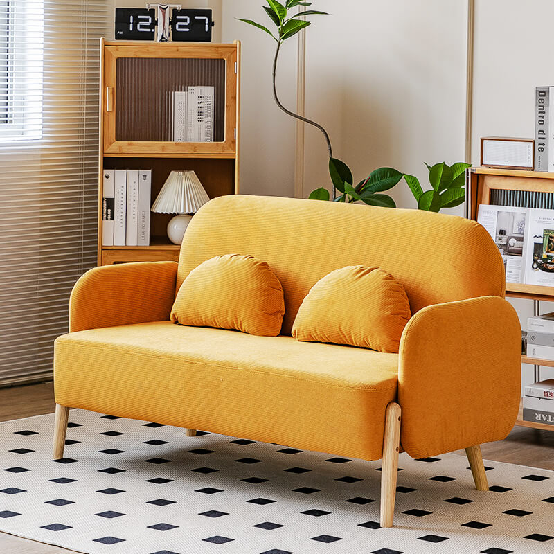 Stylish Cotton Corduroy Sofas: Khaki, Pink, Dark Green, Red & More – Premium Comfort in Techno Fabric jy-117