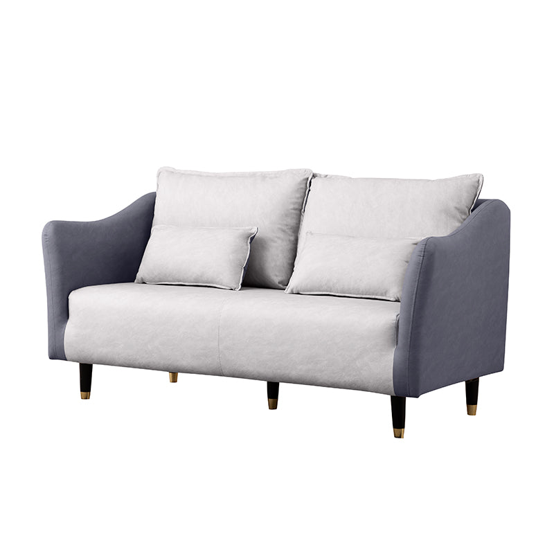 Stylish Dual-Tone Sofa Collection: Dark Blue, Orange, Green & More - Techno Fabric Cotton Blend qm-8