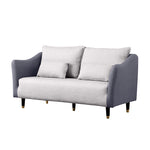 Stylish Dual-Tone Sofa Collection: Dark Blue, Orange, Green & More - Techno Fabric Cotton Blend qm-8