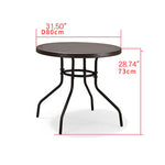 Stylish Modern Table with Black Glass Top and Durable Brown Steel Frame zy-268
