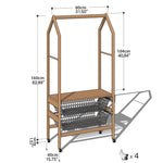 Luxurious Natural Cherry Wood & Metal Coat Hanger with Elegant Rattan and Nylon Options hykmq-765