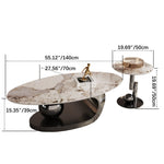 Luxurious Ceramic Sintered Stone Tea Table with Stainless Steel Base - Modern Elegance for Your Living Room fdl-2595