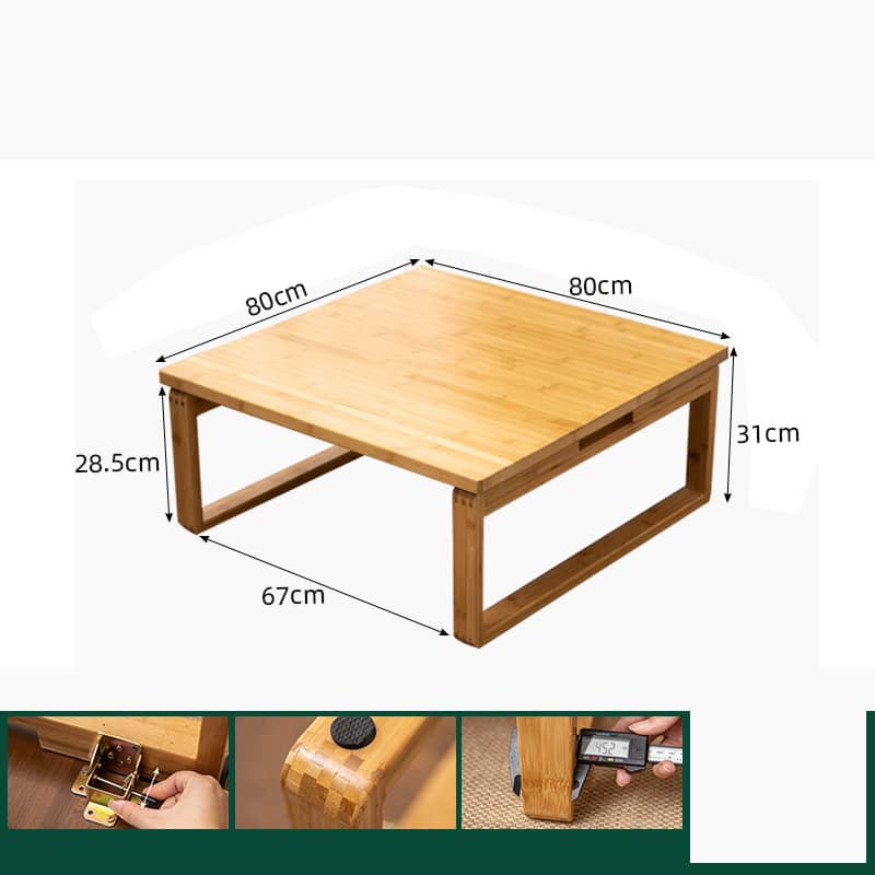 折りたたみテーブル ローテーブル リビングテーブル 角丸 竹製 hsl-93