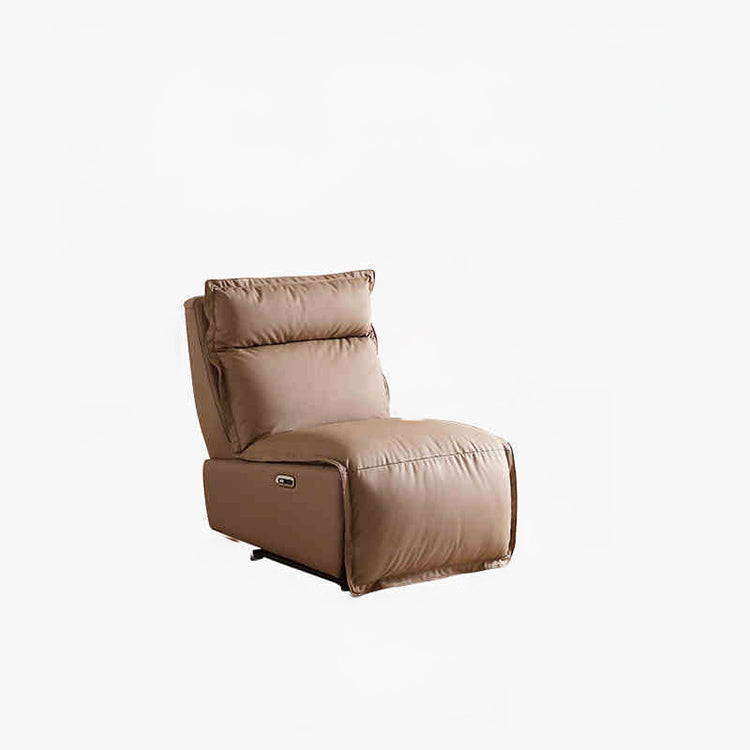 Modern Sofa - Brown, Light Gray, Dark Beige & Black Pine Wood Faux Leather Upholstery hksc-983