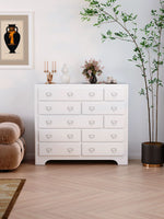 Stylish Pink Solid Wood Cabinet with Tempered Glass Display Shelves hyj-2298