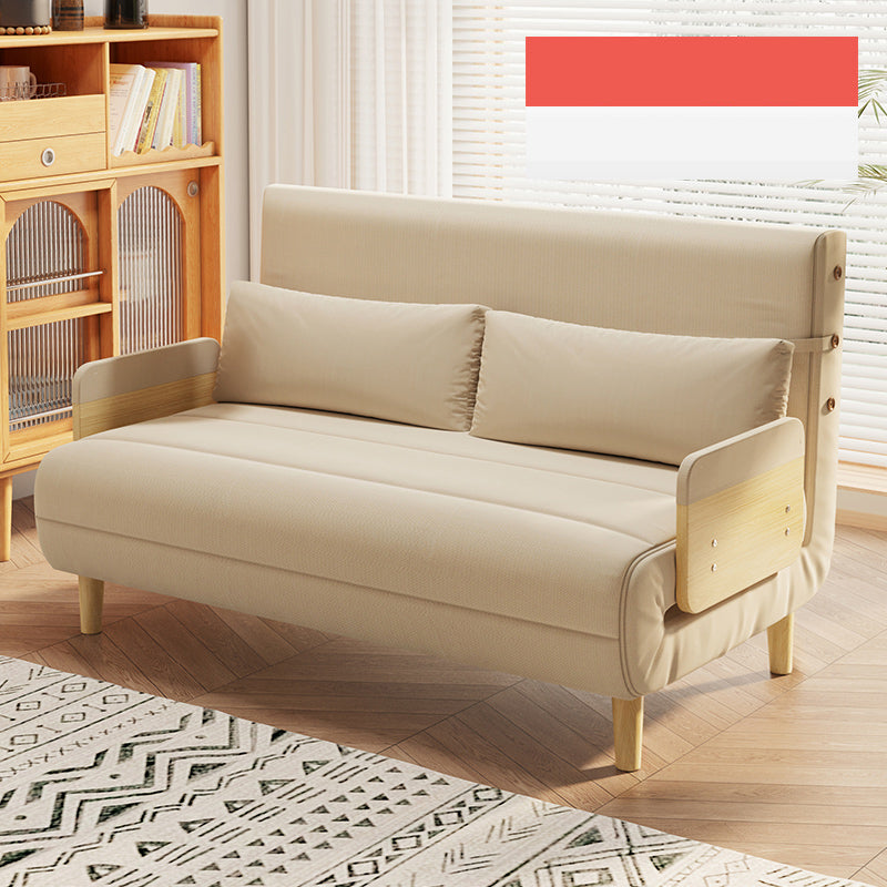 Elegant Beige Gray Sofa with Laminated Wood Frame and Cotton-Linen Upholstery fsq-1420