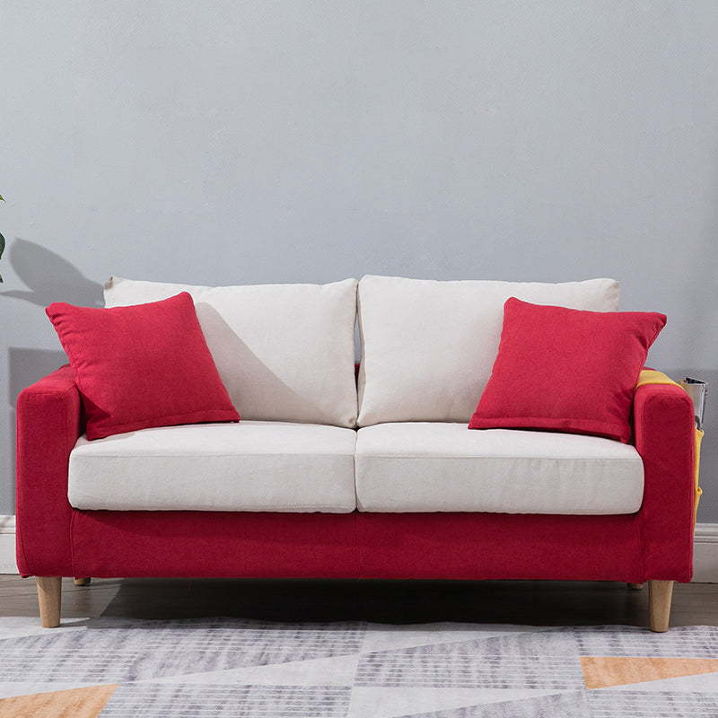 Stylish Multi-Color Scratch-Resistant Fabric Sofa with Rubber Wood Legs yr-123