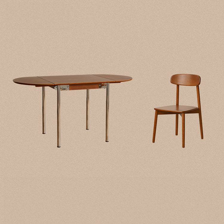 Elegant Cherry Wood Dining Chair with Rattan and Faux Leather Finish fpmxm-2772