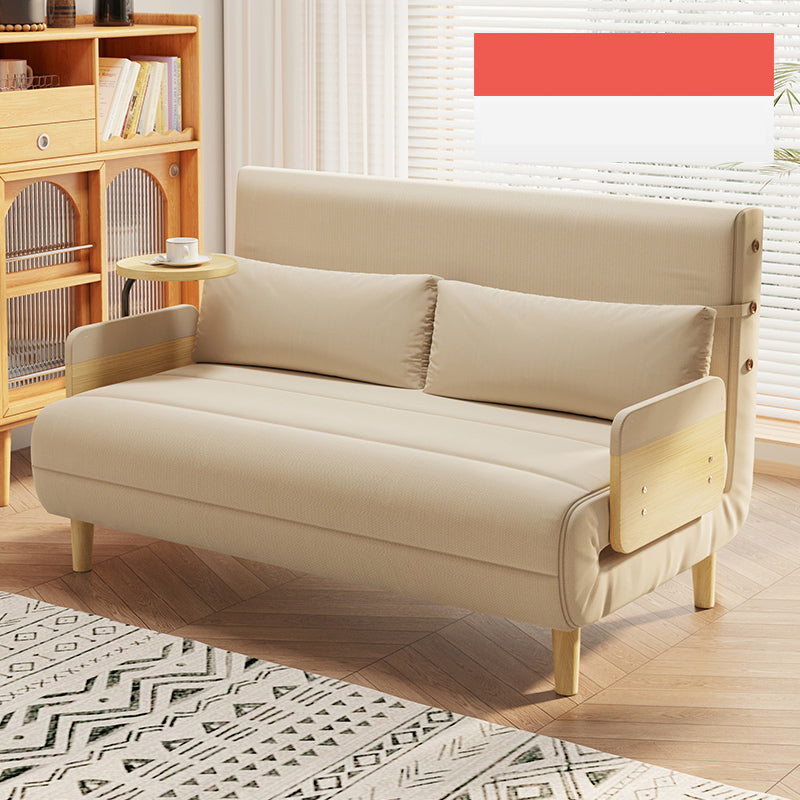 Elegant Beige Gray Sofa with Laminated Wood Frame and Cotton-Linen Upholstery fsq-1420