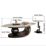 Luxurious Ceramic Sintered Stone Tea Table with Stainless Steel Base - Modern Elegance for Your Living Room fdl-2595