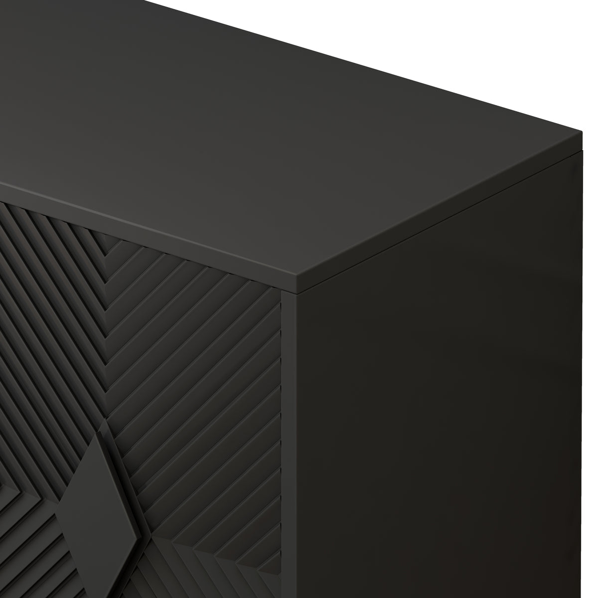 31.50" Modern 2 Door Wooden Storage Cabinet Accent Cabinet with Metal Leg Featuring Two-tier Storage, for Living Room, Entryway and Dining Room, Painted in Black W1435P206312-djyc