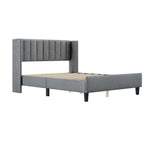 Queen size Upholstered Platform Bed Frame with Headboard, Mattress Foundation, Wood Slat Support, Quiet, no Box Spring Needed, Easy to Assemble Light Grey W1793140457-djyc