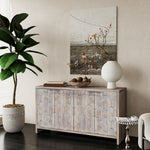 Accent Cabinet Farmhouse Style 4 Door Wooden Cabinet Sideboard Buffet Server Cabinet Storage Cabinet, for Living Room, Entryway, Hallway, Office, Kitchen and Dining Room, Natural Wood Wash W1435P151555-djyc