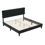 King Bed Frame with Headboard,Sturdy Platform Bed with Wooden Slats Support,No Box Spring,Mattress Foundation,Easy AssemblyDark grey W1793140487-djyc
