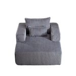 62.5-Inch Corduroy Sponge Sofa Lounge Chair,No Assembly Required,Fluffy Modern Sleeper Chair for Indoor Living Room Bedroom W834P206041-djyc