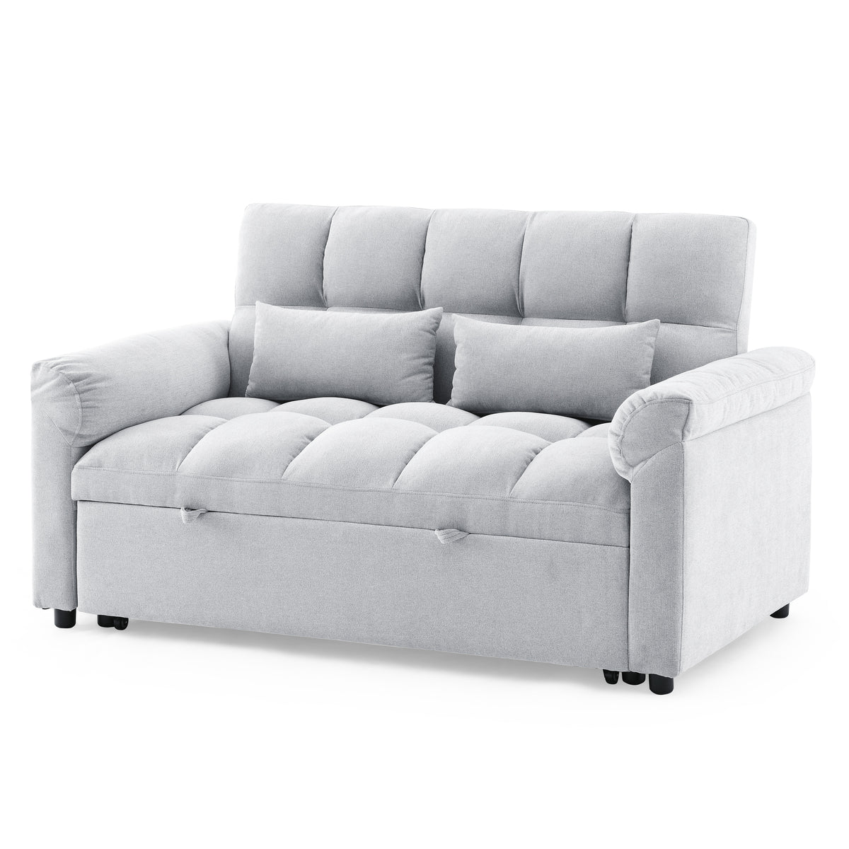 Loveseats Sofa Bed with Pull-out Bed,Adjsutable Back,Light Grey W487109970-djyc