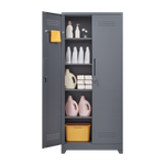 Metal Storage Cabinets, Cleaning Tool Cabinet with Locking Door, Tall Broom Tool Organizer and Storage, Large Storage Cabinet for Kitchen, Pantry, Office, Shop W328P193779-djyc