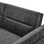 Loveseats Sofa Bed with Pull-out Bed,Adjsutable Back and Two Arm Pocket,Black (54.5"x33"x31.5") W48766865-djyc