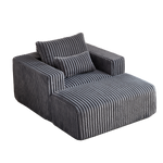 62.5-Inch Corduroy Sponge Sofa Lounge Chair with Removable footrest,No Assembly Required,Fluffy Modern Sleeper Chair for Indoor Living Room Bedroom W834P206049-djyc