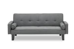 Sofa with Dual Functionality: 72" Dark Grey Cotton Linen Convertible Sofa Bed Including Two Bonus Pillows, Ideal for Family Living Rooms W127843493-djyc
