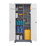 Metal Storage Cabinets,Cleaning Tool Cabinet with Locking Door, Tall Broom Tool Organizer and Storage, Large Storage Cabinet for Kitchen, Pantry, Office, Shop W328P193781-djyc