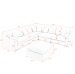 6-Seats Modular L-Shaped Sectional Sofa with Ottoman,10 Pillows, Oversized Upholstered Couch w/Removabled Down-Filled Seat Cushionfor Living Room, Chenille Black W487S00211-djyc