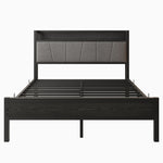 Full Size Bed Frame, Storage Headboard with Charging Station, Solid and Stable, Noise Free, No Box Spring Needed, Easy Assembly W840P179122-djyc