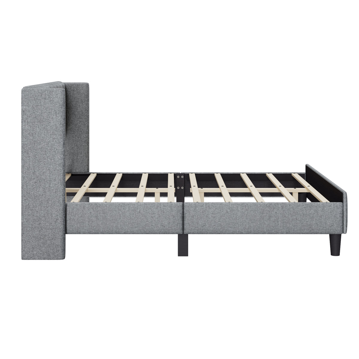 Queen size Upholstered Platform Bed Frame with Headboard, Mattress Foundation, Wood Slat Support, Quiet, no Box Spring Needed, Easy to Assemble Light Grey W1793140457-djyc