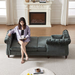 81-inch Chenille Face-to-face Chaise Lounge with Two Pillows,Nailhead trim,Button Tufted Design and Rolled Arms for Lounge, Living room and Office W834S00318-djyc