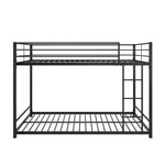 Metal Bunk Bed Full Over Full, Bunk Bed Frame with Safety Guard Rails, Heavy Duty Space-Saving Design, Easy Assembly Black W84063611-djyc