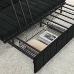 3 in 1 Pull-Out Bed Sleeper, Modern Upholstered 3 Seats Lounge Sofa & Couches with Rolled Arms Decorated with Copper Nails , Convertible Futon 3 Seats Sofabed with Two Drawers and Two Pillows W487S00215-djyc