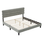 King Bed Frame with Headboard,Sturdy Platform Bed with Wooden Slats Support,No Box Spring,Mattress Foundation,Easy Assembly W1793140486-djyc