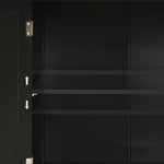 Kitchen Island Cart with Solid Wood Top and Locking Wheels,54.3 Inch Width,4 Door Cabinet and Two Drawers,Spice Rack, Towel Rack (Black) WF286911AAB-djyc