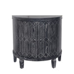 Accent Cabinet Modern Half-moon 2 Door Wooden Cabinet Storage Cabinet Solid Wood Veneer with Featuring Two-tier Storage, for Living Room, Hallway, Entryway and Dining Room, Painted in Black W1435123214-djyc