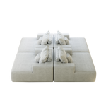 55-inch Chenille Sponge Sofa Lounge Chair,No Assembly Required,Fluffy Modern Sleeper Chair for Indoor Living Room Bedroom W834P221020-djyc