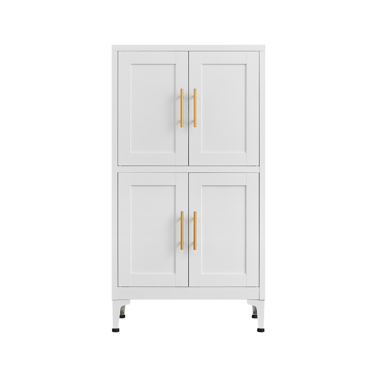 White Metal Kitchen Storage Cabinet, Kitchen Pantry Storage Cabinet with Doors and Shelves, Storage Cabinet with Adjustable Leveling Foot for Kitchen, Living Room and Dining Room W W328P194192-djyc