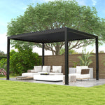 8640 Louver Pergola 10x13ft aluminum frame & steel louvers W1895P178587-djyc