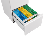 Metal 2 Drawers Mobile File Cabinet with Lock, Under Desk Office Steel Filing Cabinet, 25.6''H Legal/Letter Size Files Storage Cabinet,White W1247125572-djyc